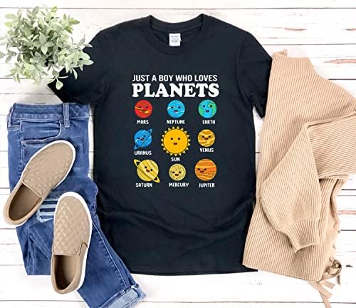 Camisa do planeta para meninos apenas um garoto que adora planetas solar camiseta