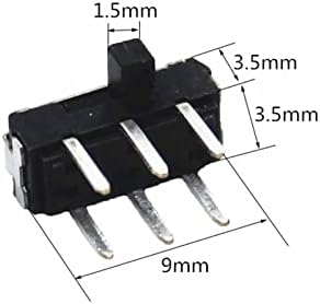 Micro interruptor 20pcs preto 6 pinos laterais alocam seis pés inserir diretamente o interruptor de alternância tacada em miniatura