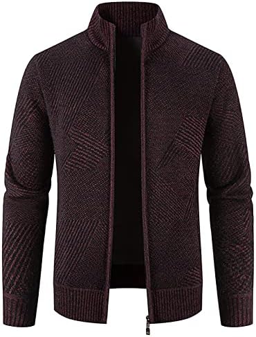 Jaqueta de inverno Xiaxogool masculina, masculino casual stand stand zipper suéter cardigan slim fit tops coat OuterWarware
