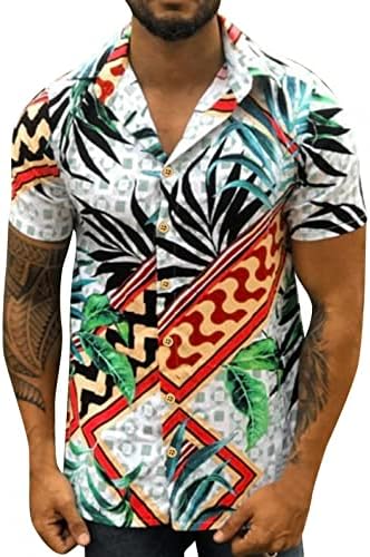 Xxbr camisas havaianas masculinas, manga curta de verão botão de impressão floral tropical FIT ALOHA ALOHA CASUAL DE ALOH