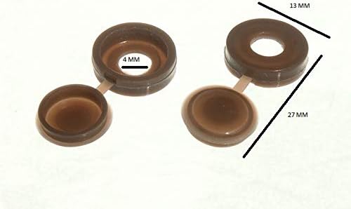 400 x tampas de parafuso com tampas articuladas para os parafusos nº 6 e 8 Brown