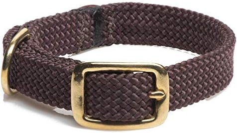 Mendota Pet Double Braid Collar - Brass - Collar Dog - Feito nos EUA - Camo, 9/16 em x 12 em Junior