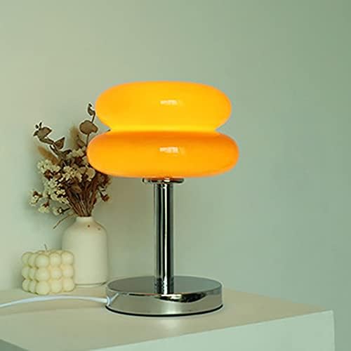 Lâmpada de mesa de vidro contemporânea meefad, lâmpada fofa de cabeceira, luz noturna elegante da menina para o quarto mesa de cabeceira
