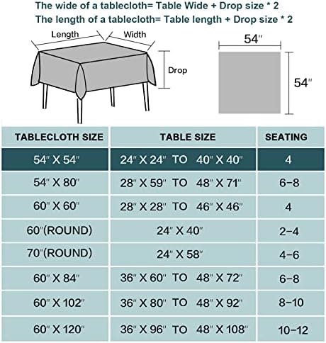 FantasDecor 2023 Toalhas de mesa texturizadas de roupas novas Talha quadrada Talha de mesa 54 x 54 Toca de mesa à prova d'água
