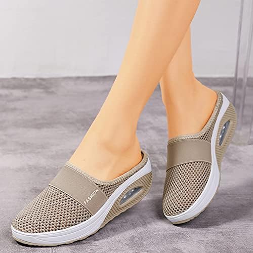 Tênis de moda feminina de pgojuni, almofada feminina de almofada de verão Sapatos de caminhada de verão