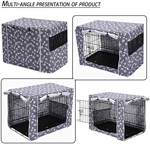 Pethiy Dog Crate Capa Durável Capas de Kennel de Poliéster Durável Faixa Universal para Crate de Dog Wire - Caixa na maioria das caixas de cães de 30 polegadas - Tampa apenas -sky cinza -30