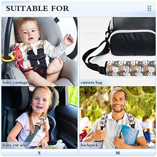 Capas de alça de assento de carro com panda de urso para bebês crianças 2 pcs tiras de assento de carro almofadas de almofada