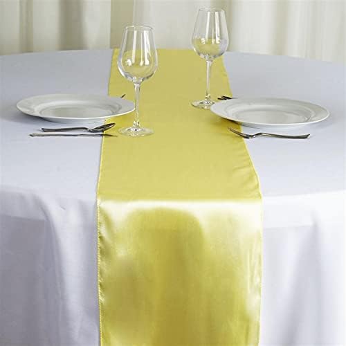 Balsa Circle 12x108 na mesa de cetim amarela Top Runner Wedding Party Festas Linens