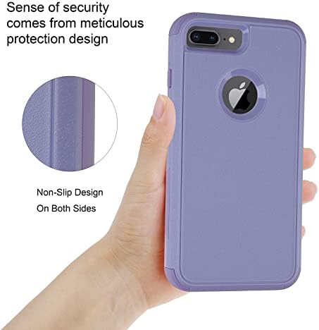 JoyLifeboard para iPhone 7 Plus Caso, 3 em 1 iPhone 8 Plus [Shopfrove] [Dropproof] [Anti-Scratch], 3 camadas de proteção de proteção pesada capa do telefone para Apple iPhone 8 Plus & 7 Plus | Purple