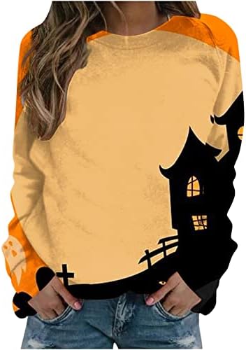 Camiseta Top Top Top para Womens outono Inverno de Manga Longa Caso de Holida de Férias Foldas de Holloween Soldado 1I 1i