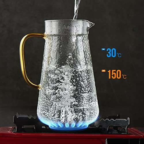 Jarra de vidro com orifício de tampa e filtro, 1600 ml/54 onças, fabricante de chá de vidro resistente ao calor, resistente