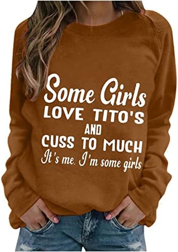 Sweetshirs de grandes dimensões para mulheres, algumas garotas amam Tito e xingam para muito engraçado homofônico dizendo tops de