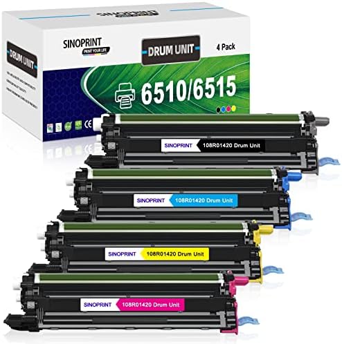 SINOPRINT Remanufactured 6510 6515 Drum Unit 108R01420 108R01419 108R01417 108R01418 Replacement for Xerox Phaser 6510DNM 6510DN 6510DNI