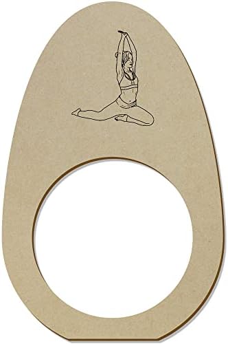 Azeeda 5 x 'Yoga Stretch' Ringos/suportes de guardanapo de madeira