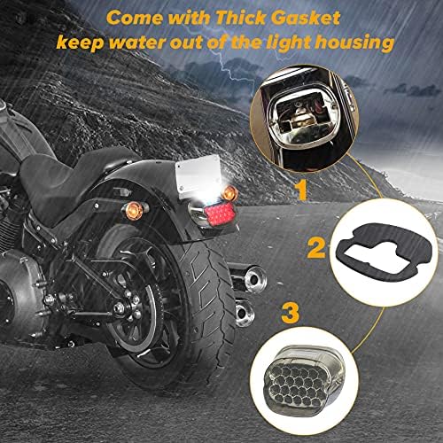 Quasco LED de motocicleta LED Luz traseira traseira da luz traseira compatível com Harley Dyna Touring Sofrail Sportster