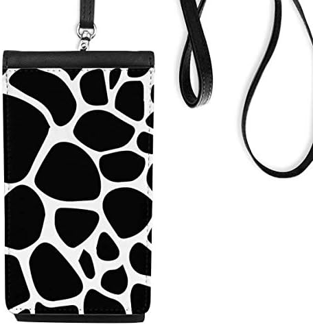 Giraffe Animal Art Grain Ilustração Padrão Phone Carteira Bolsa pendurada Bolsa móvel bolso preto