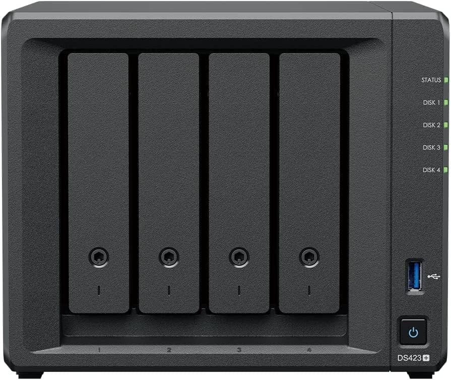 CustomTechsales DS423+ DiskStation pacote com RAM de 6 GB, 1,6 TB de cache e 8 TB de unidades NAS totalmente montadas