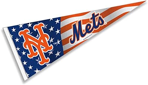 Mets Nation USA Stars and Stripes Pennant Size Sizer Pennant Flag