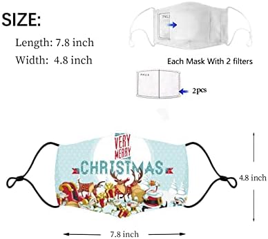 Pacote de 5 máscara facial adulta de Natal, loops de ouvido laváveis ​​e ajustáveis ​​para homens mulheres e jovens