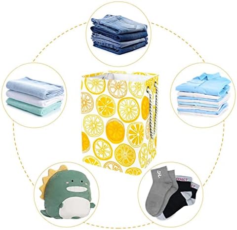 Inomer amarelo laranja fatias de limão padrão grande cesto de roupa prejudicável a água para roupas de roupa prejudicial