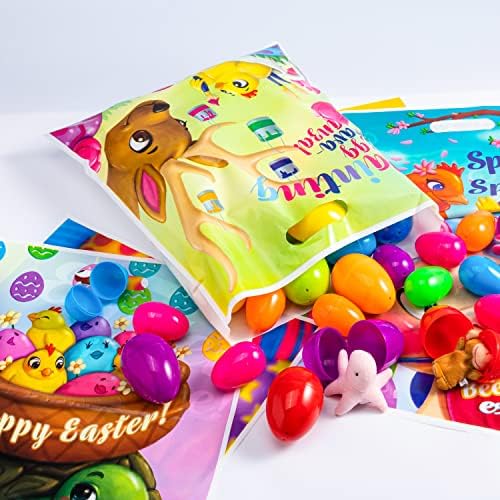 Joyin 72 PCS Sacos de presente de Páscoa 13 x 14,8, PE Páscoa Presente de Goodie Bags Sacos de Treats para Easter Hunt, Páscoa Infantil Favory Favory Supplies