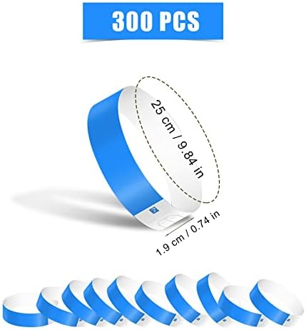 Pulseiras de neon de Kinbom 300pcs, pulseiras de papel à prova d'água para eventos Papol Party Party Bracelets Entrede