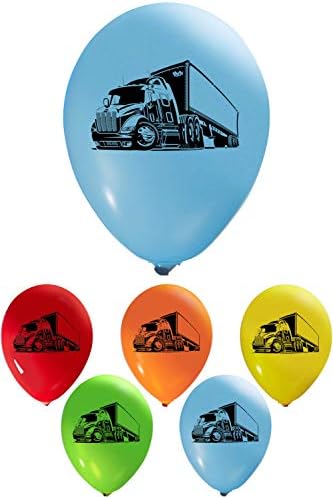 Balões de caminhão - látex de 12 polegadas - estampa de 2 lados para festas de aniversário ou qualquer outro uso de eventos