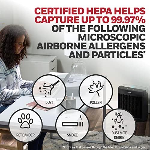 Honeywell Insight HEPA Purificador de ar com indicador de qualidade do ar para quartos médios em grande