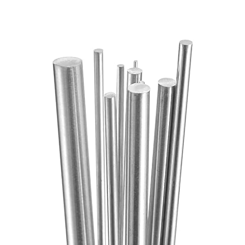 Meccanixity Aço inoxidável hastes redondas barra de 1 mm a 8 mm de diâmetro variado haste de aço inoxidável de 250 mm