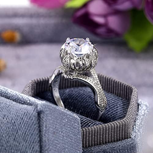 Quatro Prong Floral Floral Feminino Diamante Ring Dream Diamond Ring para mulheres anéis crustais
