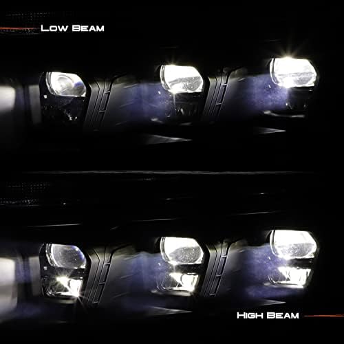 Akkon - se encaixa em 2009-2018 Dodge Ram 1500 2500 3500 Projetor completo do trio LED Faróis pretos com lâmpada de sinal de