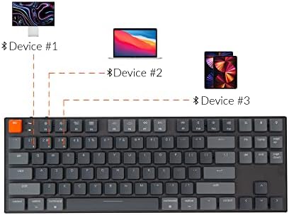 KeyChron K1 RGB Layout sem fio de tenkey sem wire-slim sem fio Bluetooth/teclado mecânico USB com janelas Mac com chave