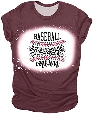 Camisas femininas Moda Tops Crewneck Baseball Impressão de beisebol Camiseta da moda de manga curta moderna Blusa de túnica casual solta