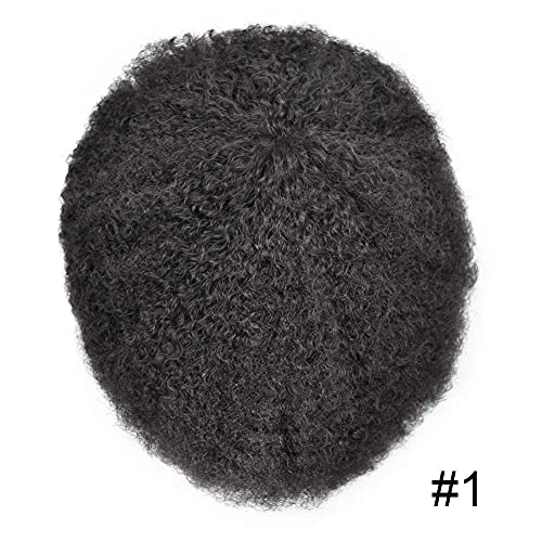 N · Y · P Toupe de Afro Curly para homens negros 10x8 6mm Sistemas de cabelo humano afro -americanos Substituições todos injetados