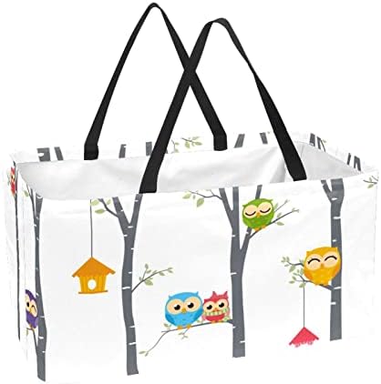 Reutilizável Shopping Shopping Tree Tree Bird Bird portátil dobramento Picnic Grocery Bags
