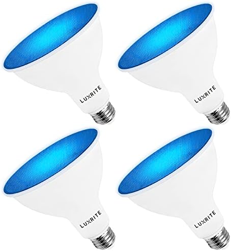 LUZRITE LED PAR38 LUZ AZUL DE INFORMAÇÃO, 8W, Lâmpada de inundação azul de LED, lâmpada úmida, listada UL, base E26,