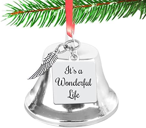 É uma maravilhosa vida inspirada no natal angel sell ornament com charme de asa de aço inoxidável. Presente de Decoração de árvore de Natal clássica lembrança de lembrança