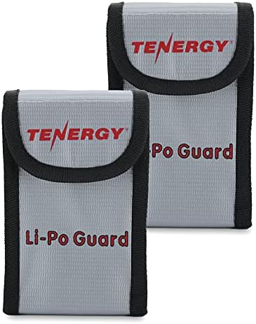 Pacote de tennergia 2, sacos de lipo retardador de incêndio, sacos de bateria para carregamento e armazenamento, 5,5x3.5x2 polegadas cada, material testado para atender ao padrão UL94