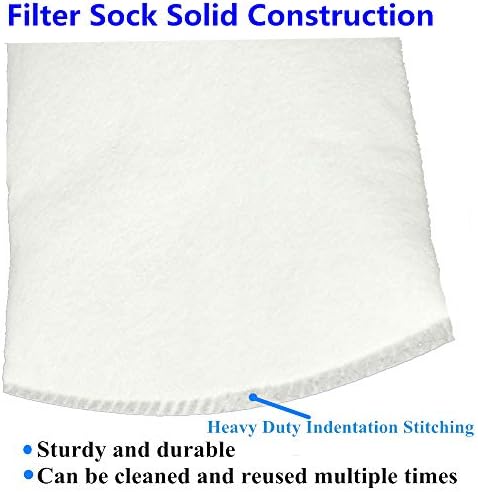 Honritone 7 polegadas Sacos de meias de filtro 1 mícron - por 18 polegadas de comprimento - Bolsa de filtro de cárter de tecido de feltro de aquário - 2 pacote