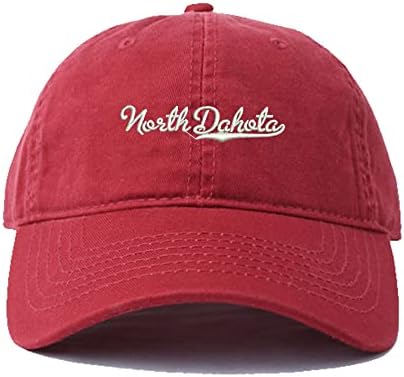Caps de beisebol masculino Dakota do Norte - e chapéu de algodão lavado com papai bordado