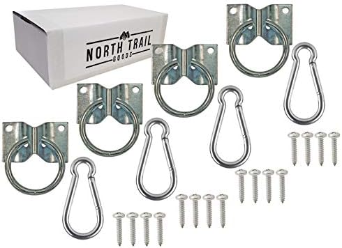 North Trail Goods Get of 4 Horse Hitching Cross Trey Ring com Snap Ganch Snap Ganchers | Hardware de montagem incluído
