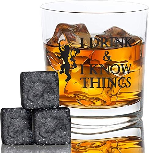 Carrinho desejado Eu bebo e conheço coisas de uísque + pedras de uísque grátis - Bourbon Scotch - Game of Thrones inspirado - Funny Novelty - com Prestigium Package Gift