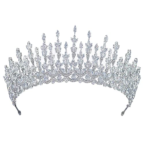Jorsnovs Crowns de Bridal de Zircônia cúbica para mulheres Casamento Tiaras Cz Princess Birthday Party Prom Party Poeces Jóias