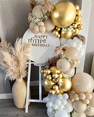 Balões de ouro metálico de fotiomrg 12 polegadas, 50 pacote de balões de látex de látex cromado de ouro, qualidade de hélio para formatura de aniversário decorações de festas de casamento de chá de bebê