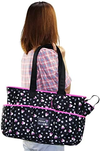 Disney Multi Piece Tote, Minnie Print 8 Bolsos 4 PCs