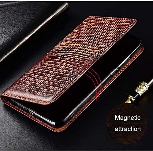 Caixa da carteira de bandkit para iPhone 14 Pro Max com suporte de cartão, Clasps magnéticos de couro genuíno