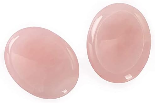 Artistane rose quartzo cristais polegar pedras de preocupação de 2,0 polegadas de 2,0 polegadas esculpidas de cura natural