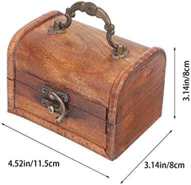 Doitool Pequeno baú de tesouro de madeira: 2pcs Caixa de jóias vintage Caixa de contêiner organizador de bugigina Pirata