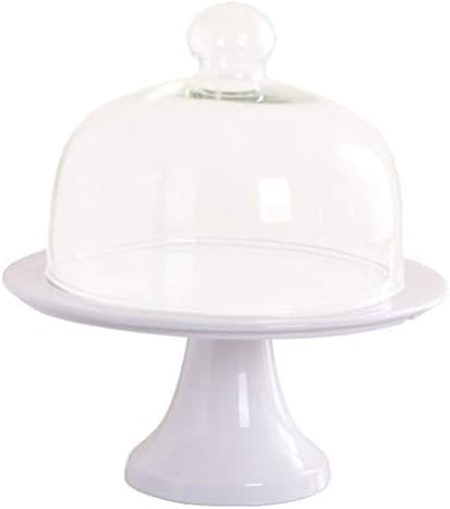 Placa de bolo de cupcakes decorativos do Doitool com cúpula de cúpula de vidro cúpula de vidro porta -vidro porta