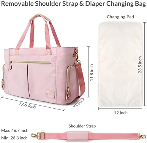 Saco de bomba de mama compatível com espectros S1, S2, Medela fralda de bolsa com 3 bolsos isolados de garrafa, saco de bomba de Mancro para mães que trabalham, rosa